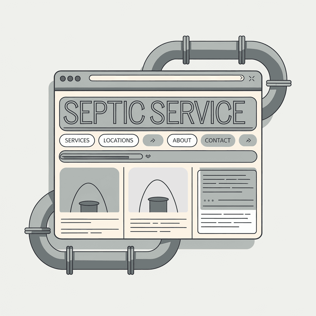 Illustration of local SEO tactics for septic services